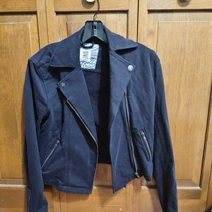 Black Cloth Moto Jacket